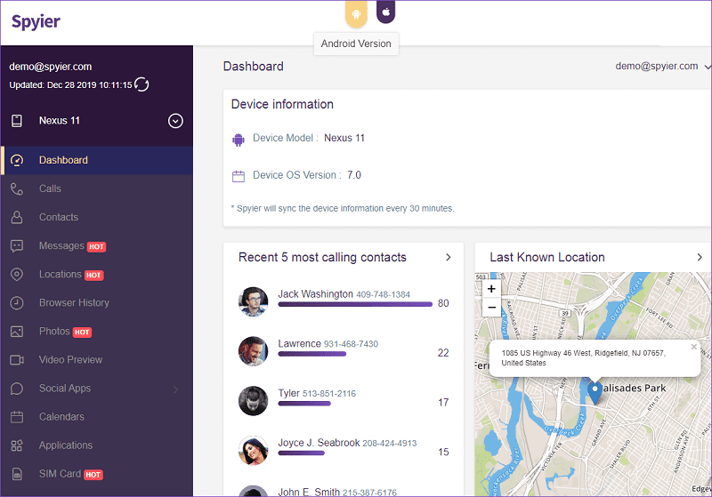 Spyier Dashboard