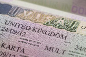 United Kingdom visa in passport